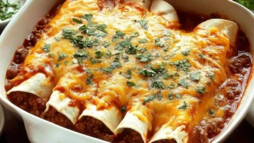 Beef Enchiladas Filled tortillas with homemade red sauce - 1