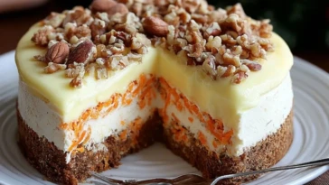 Carrot Cake Cheesecake with Creamy Topping