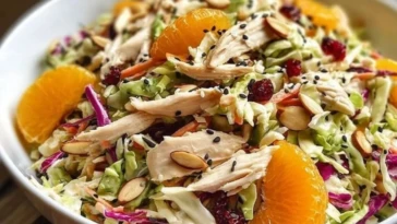Chicken Coleslaw Salad with Ginger Sesame Dressing