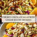 Chicken Coleslaw Salad with Ginger Sesame Dressing - Pin 1