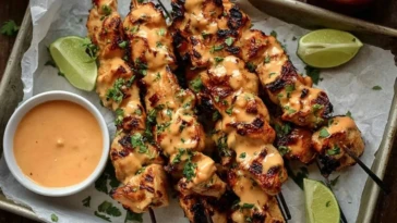 Chipotle Bang Bang Chicken Skewers