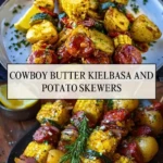 Cowboy Butter Kielbasa and Potato Skewers - Pin 1