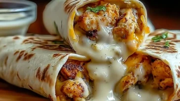 Cozy Cheesy Garlic Chicken Wraps