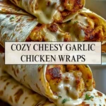 Cozy Cheesy Garlic Chicken Wraps - Pin 1
