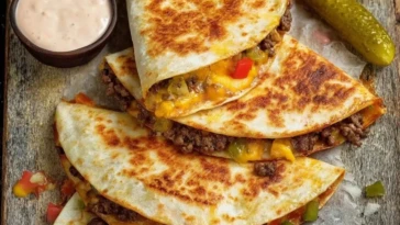 Crispy & Satisfying Cheeseburger Quesadillas