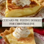 Custard Pie Festive dessert for Christmas Eve - Pin 1