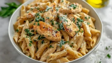 Easy Garlic Parmesan Chicken Pasta