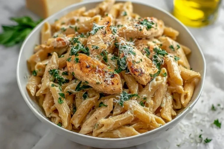 Easy Garlic Parmesan Chicken Pasta