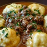 Ground Beef and Dumplings Hearty comfort food dish
