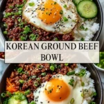 Korean Ground Beef Bowl - Pin 1