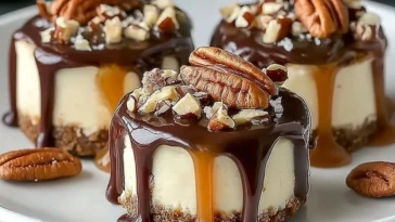 No Bake Turtle Mini Cheesecake - 1