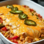 Queso Smothered Fajita Casserole