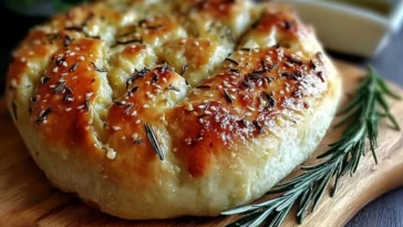 Rustic No Knead Rosemary Garlic Bread Recipe - 1