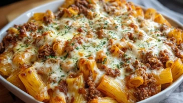 Beef Rigatoni Cheese Bake