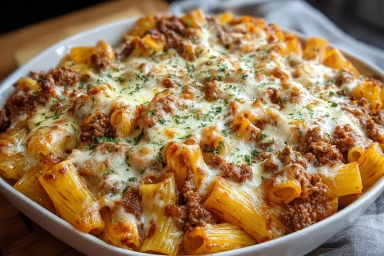 Beef Rigatoni Cheese Bake