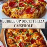 Bubble Up Biscuit Pizza Casserole - Pin 1