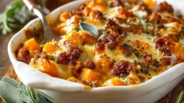Cheesy Butternut Squash Casserole