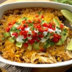Creamy Mexican Rice & Chicken Dinner Casserole