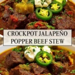 Crockpot Jalapeño Popper Beef Stew - Pin 1