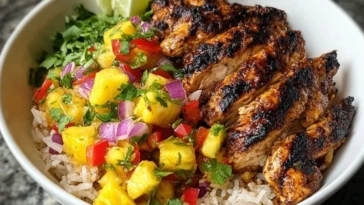 Jerk Chicken Bowl with Pineapple Salsa
