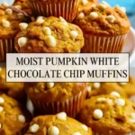 Moist Pumpkin White Chocolate Chip Muffins - Pin 1