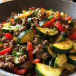 Quick Mediterranean Ground Beef and Veggie Stir Fry