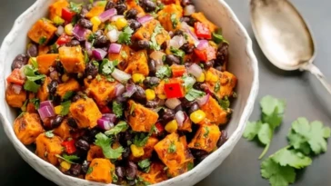 Roasted Sweet Potato Black Bean Salad