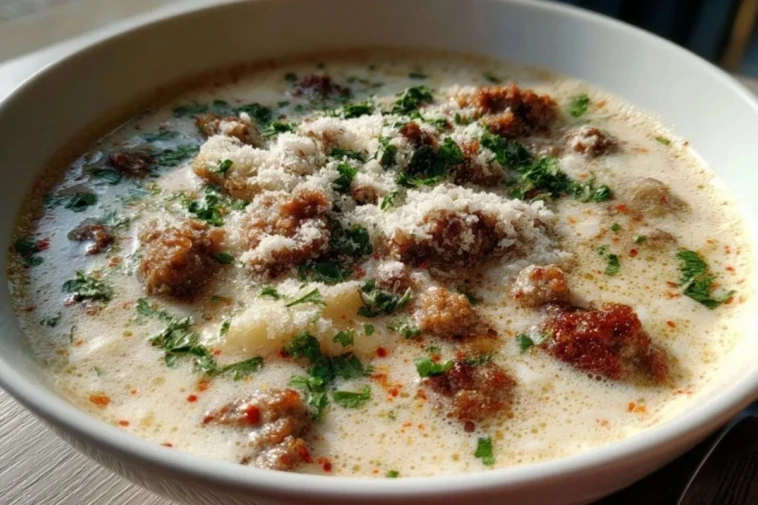 Sausage Parmesan Cream Cheese Soup