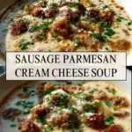 Sausage Parmesan Cream Cheese Soup - Pin 1
