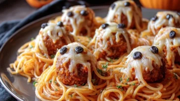Spooky Spaghetti & Cheesy Monster Meatballs - 1