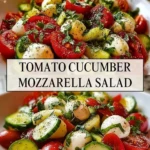 Tomato Cucumber Mozzarella Salad - Pin 1