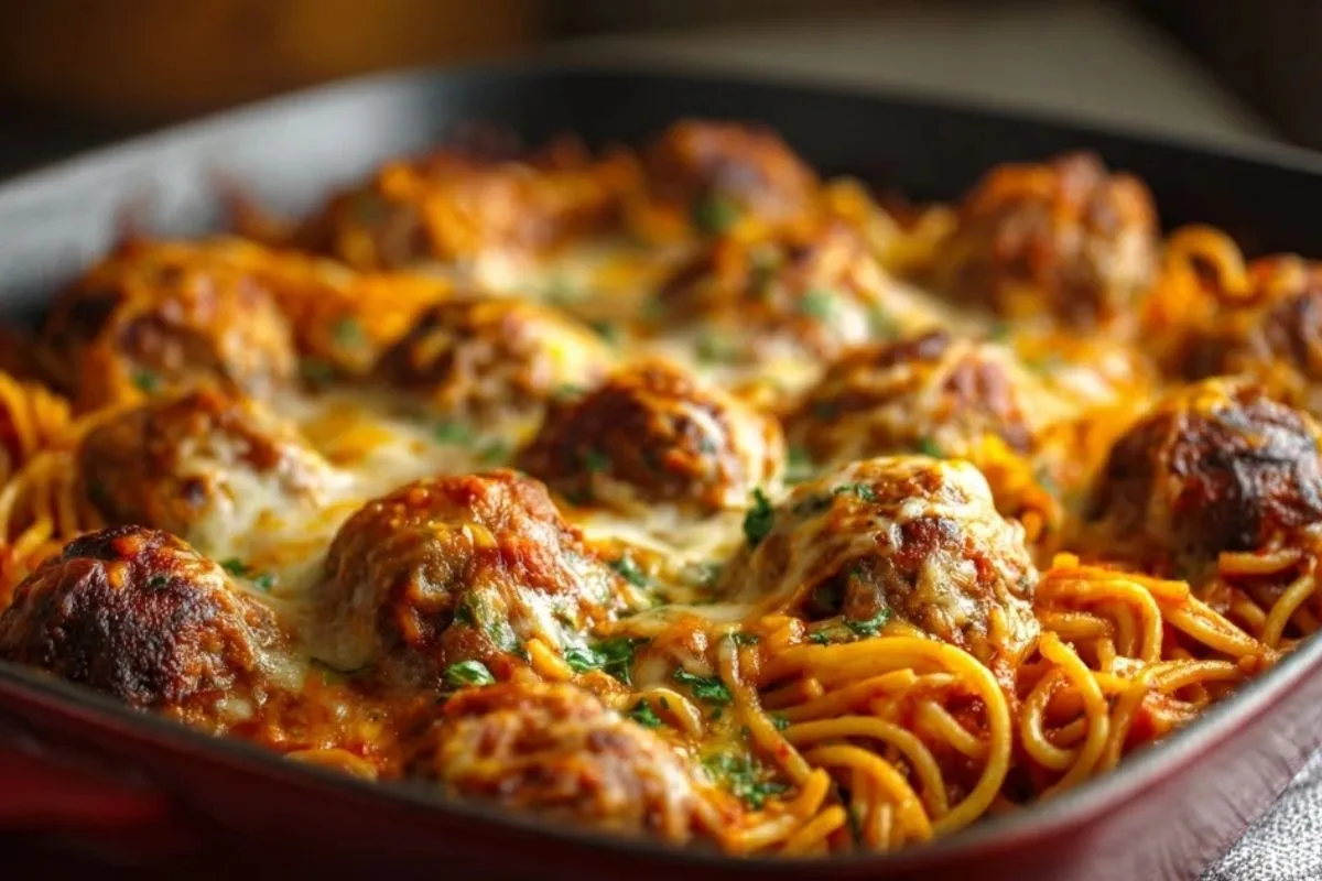 Baked Spaghetti Meatballs