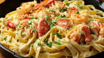 Cajun Seafood Alfredo with Lobster and Crab