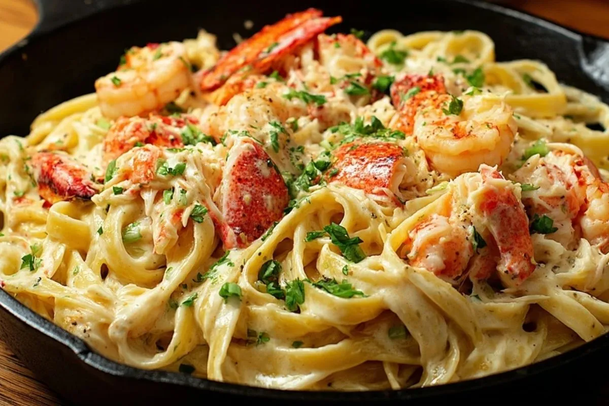 Cajun Seafood Alfredo with Lobster and Crab