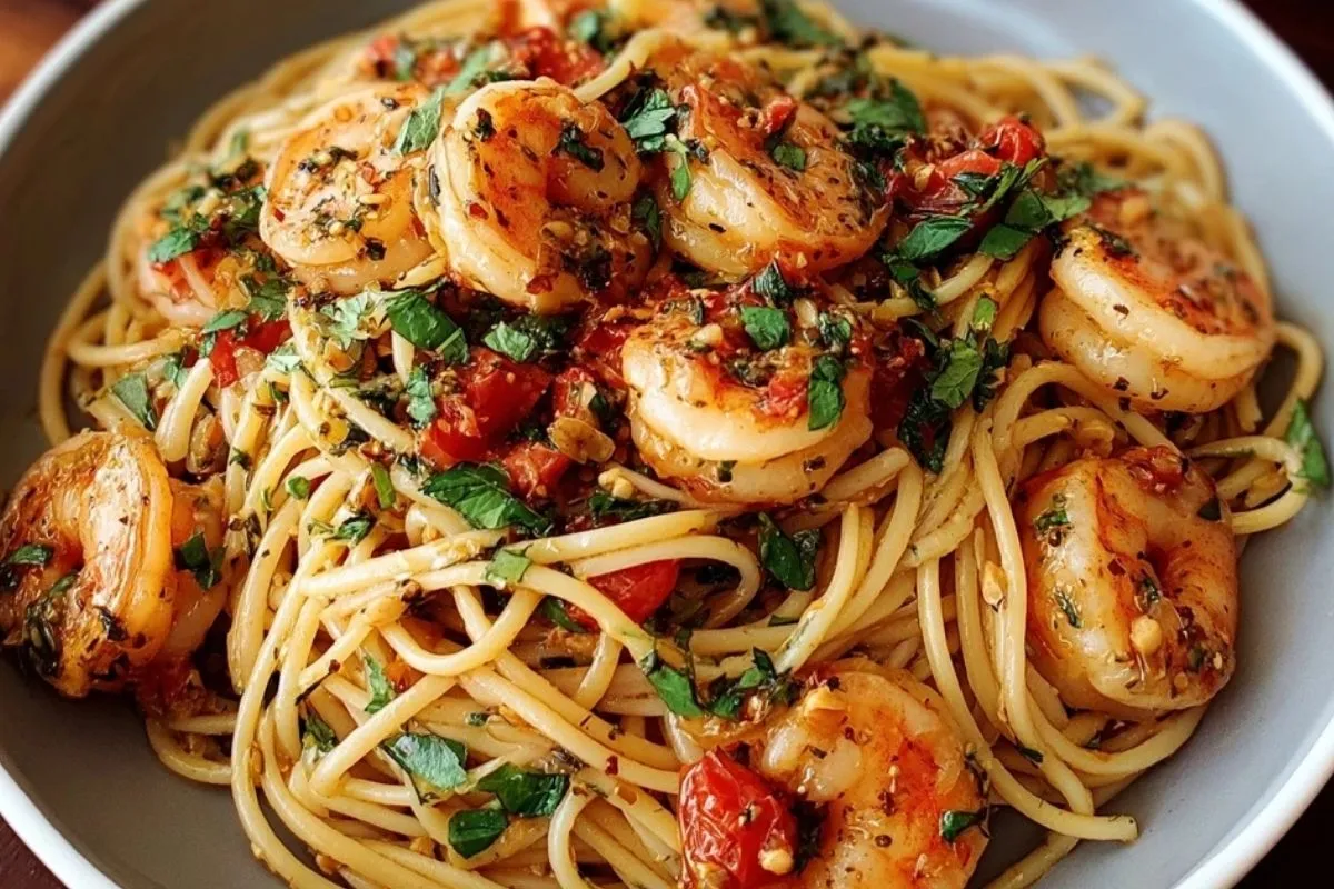 Chilli Garlic Prawn Pasta