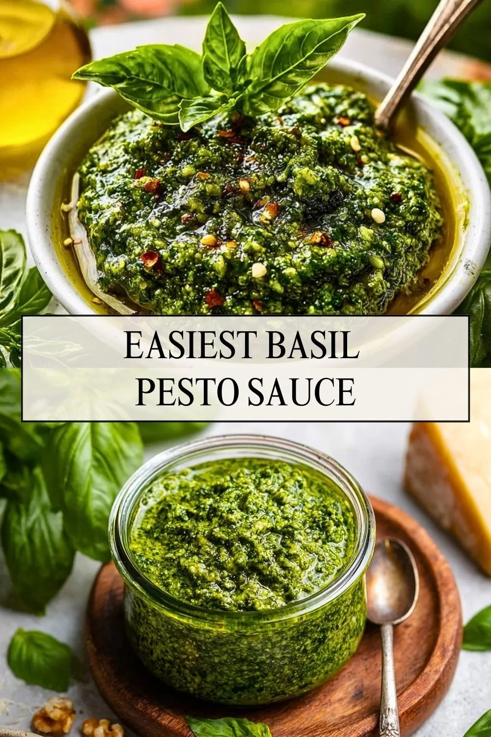 Easiest Basil Pesto Sauce - Pin 1