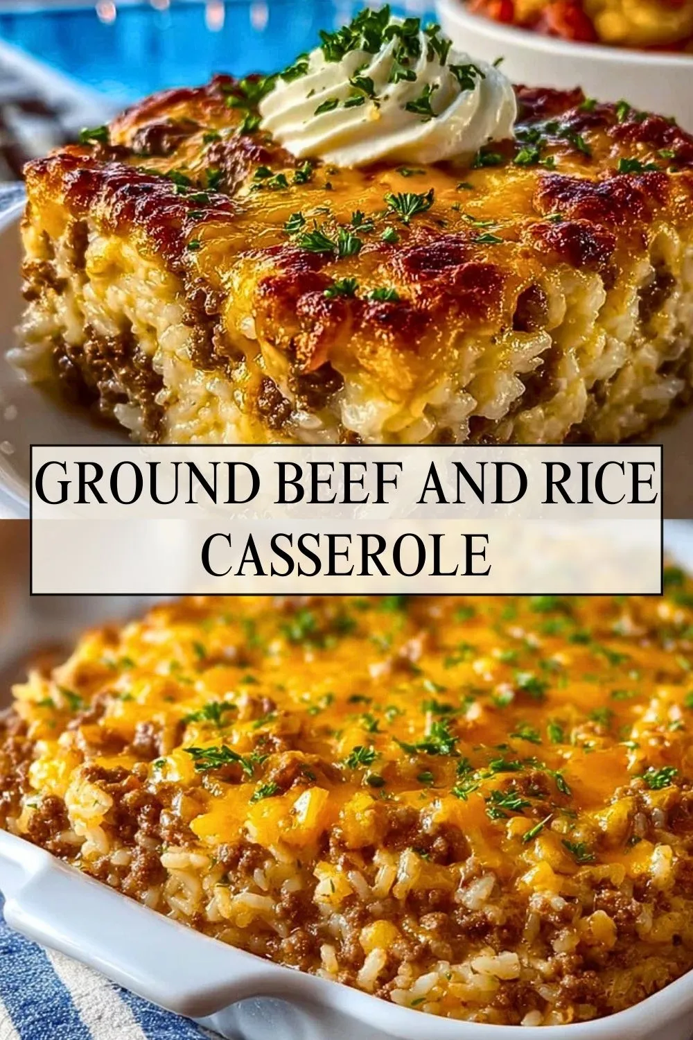 Ground Beef and Rice Casserole - Pin 1
