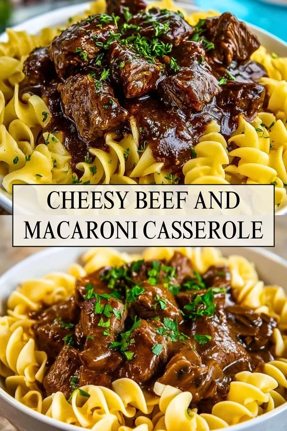 Easy Crockpot Beef Tips & Noodles - Pin 1