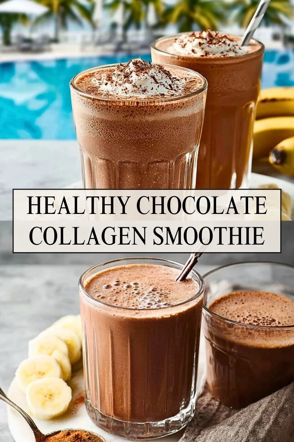 Healthy Chocolate Collagen Smoothie - Pin 1
