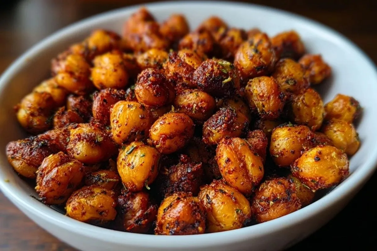 Spicy Smoky Roasted Chickpeas