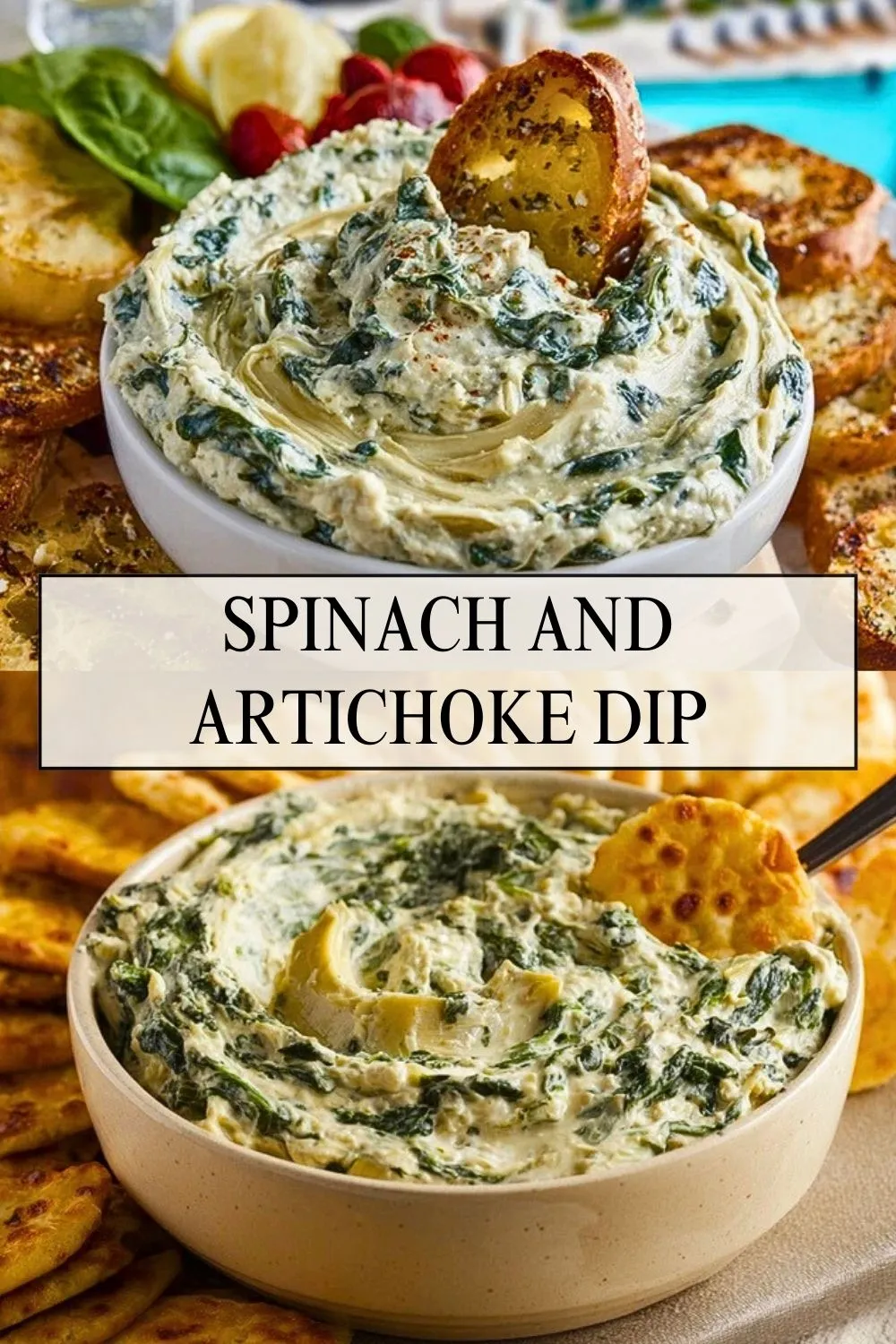 Spinach and Artichoke Dip - Pin 1