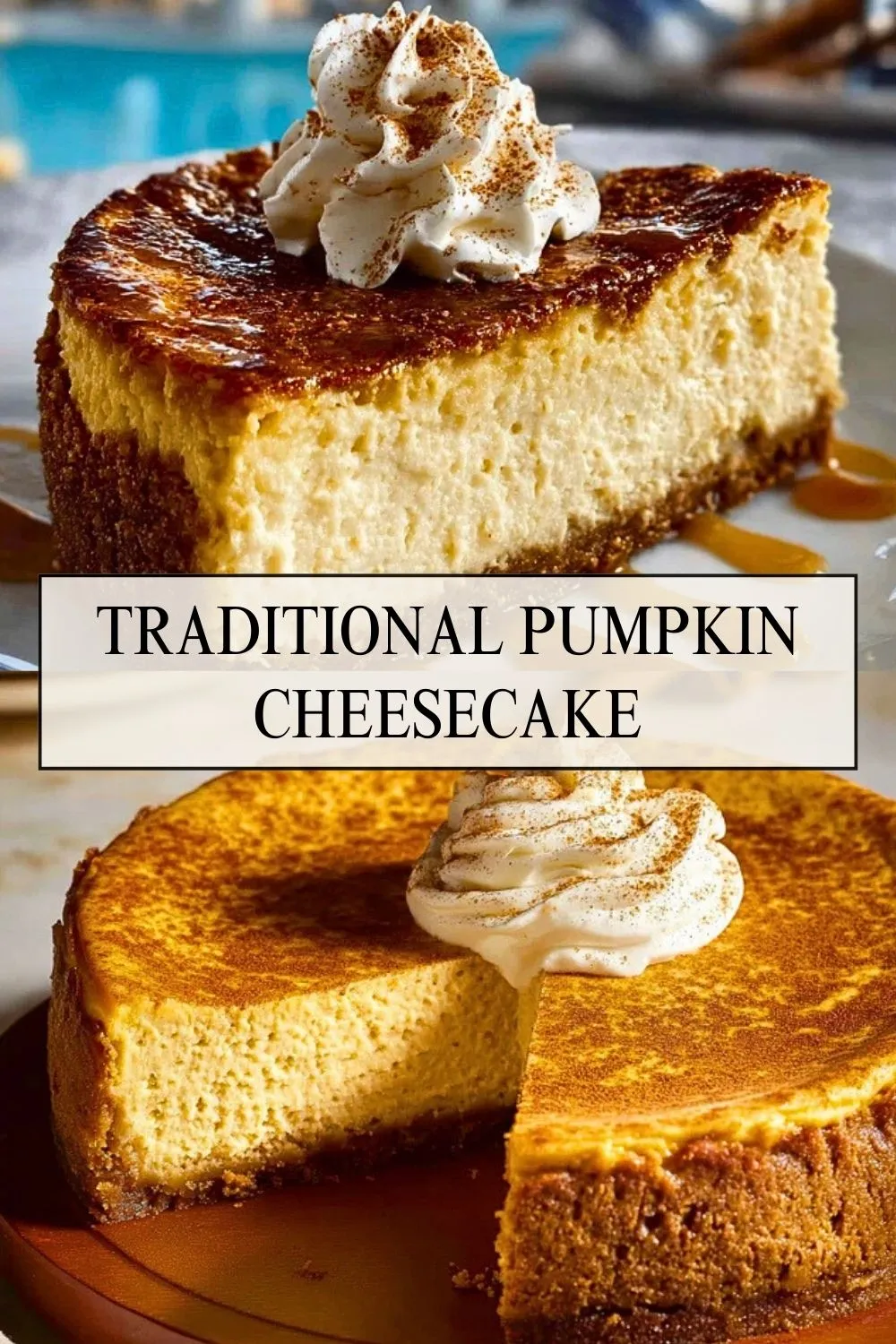 Traditional Pumpkin Cheesecake - Pin 1