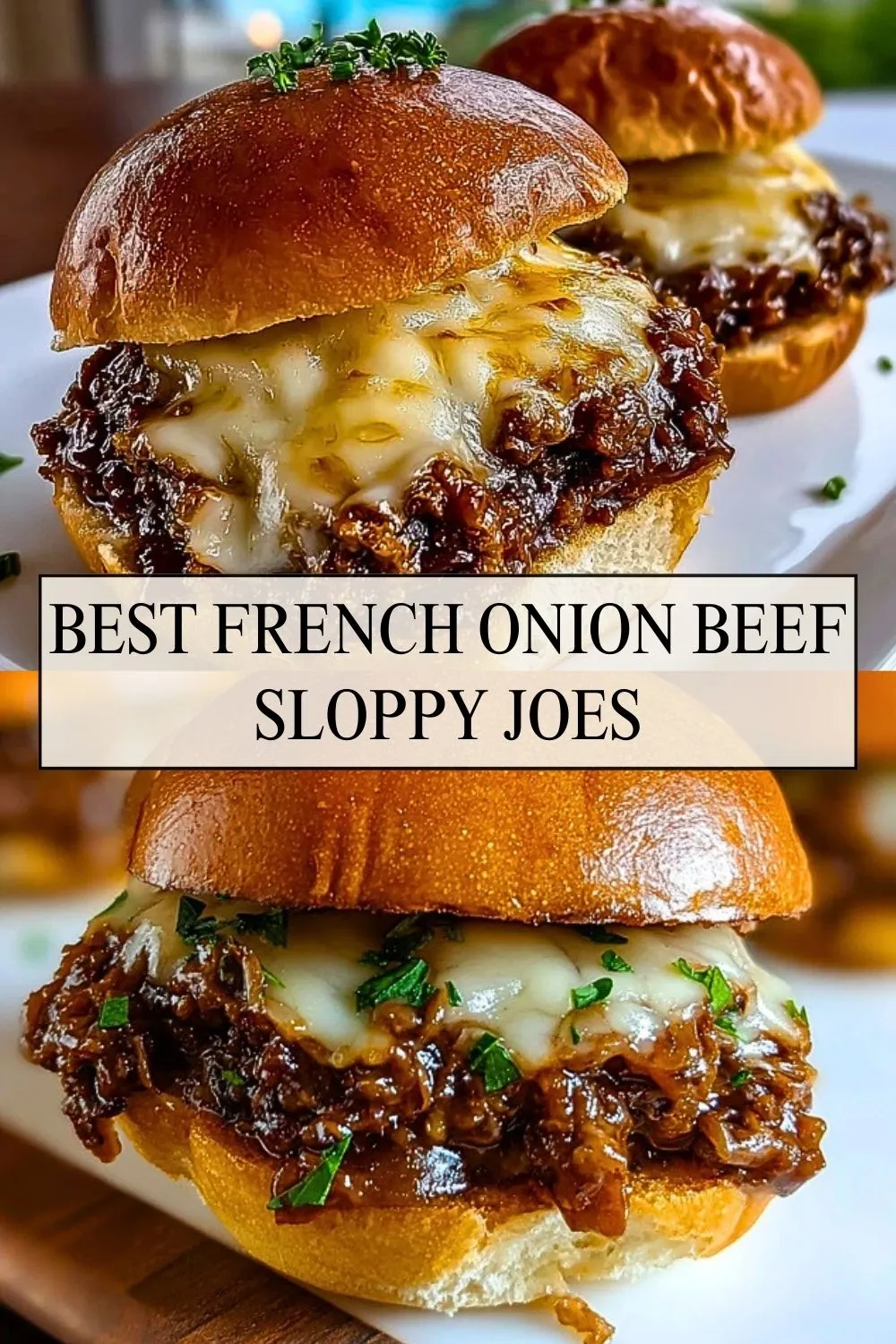 Best French Onion Beef Sloppy Joes - Pin 1