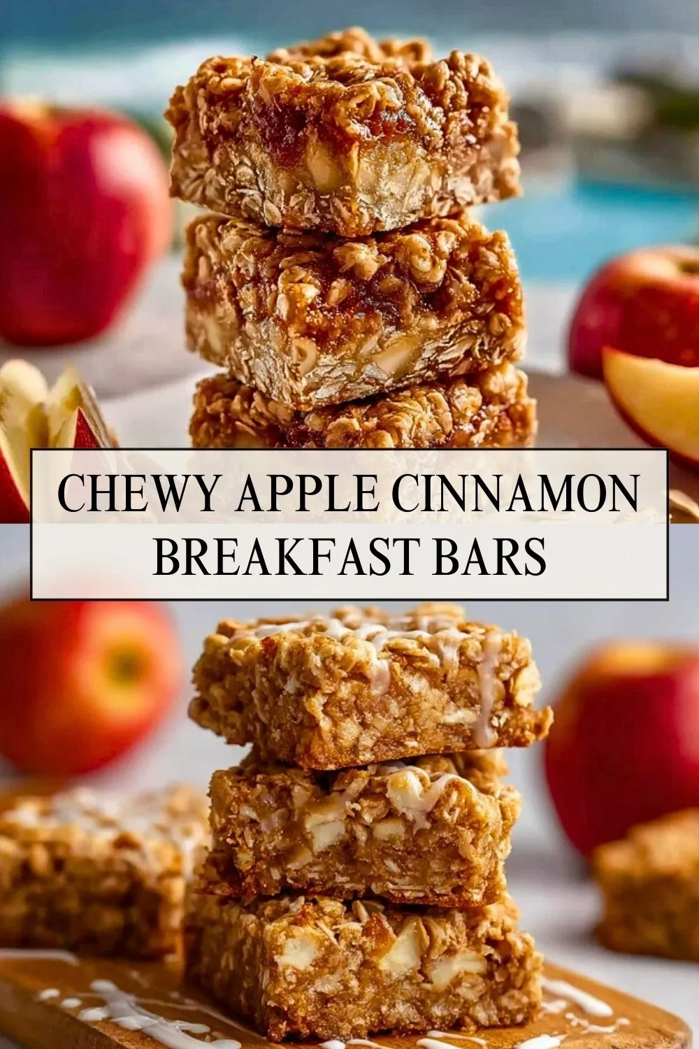 Chewy Apple Cinnamon Breakfast Bars - Pin 1