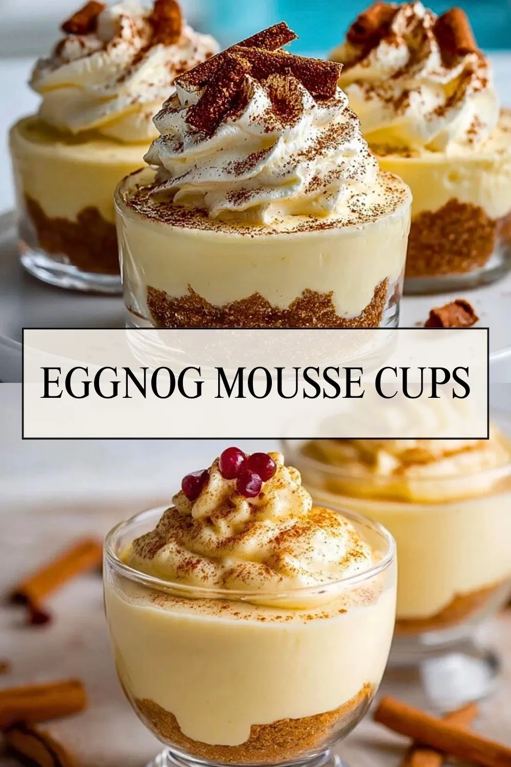 Eggnog Mousse Cups - Pin 1