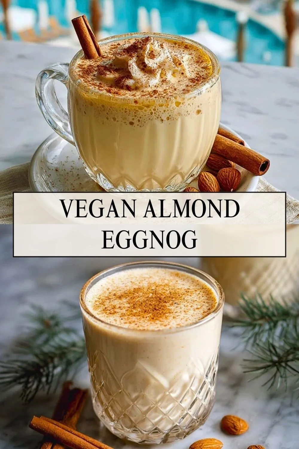 Vegan Almond Eggnog - Pin 1