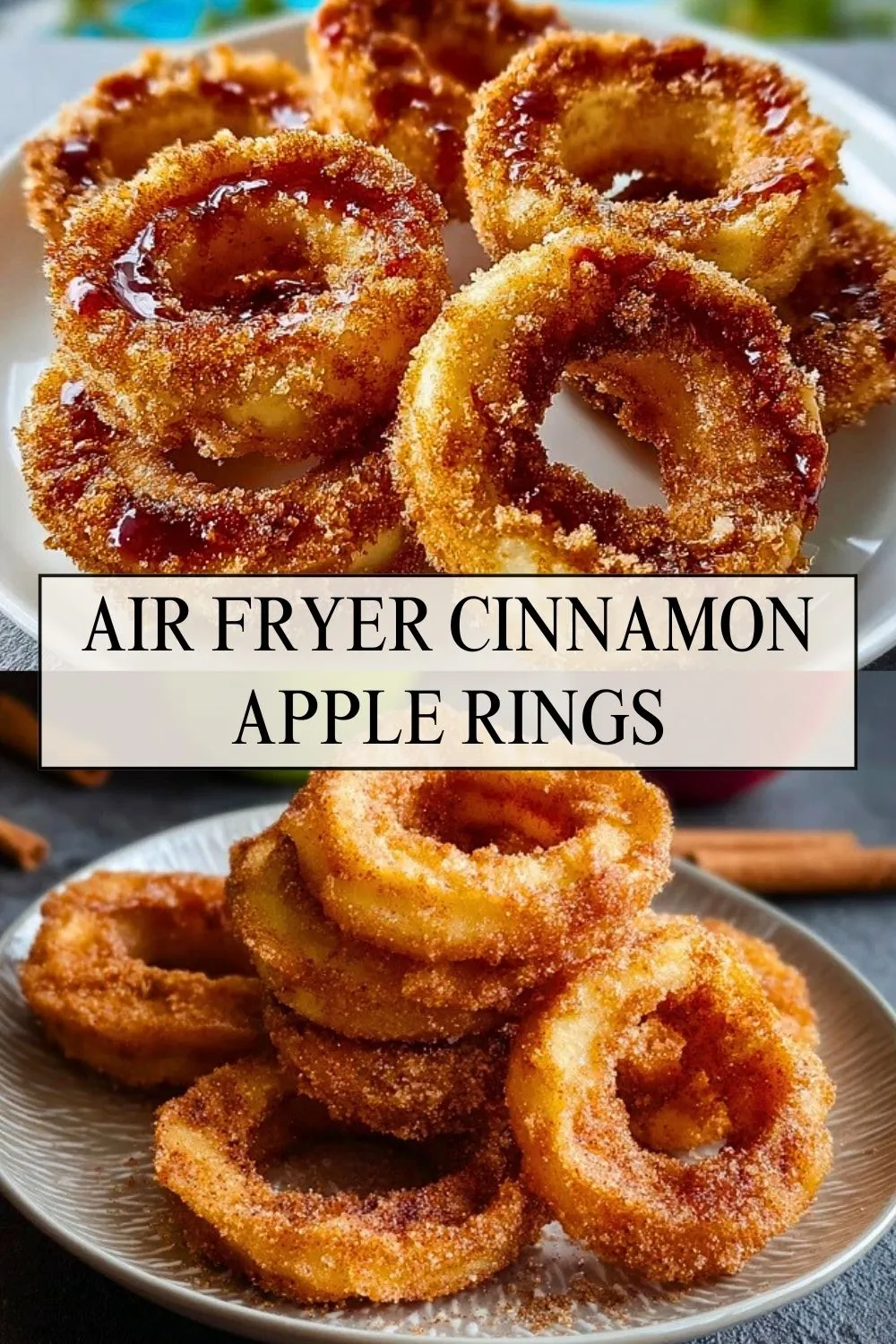 Air Fryer Cinnamon Apple Rings - Pin 1
