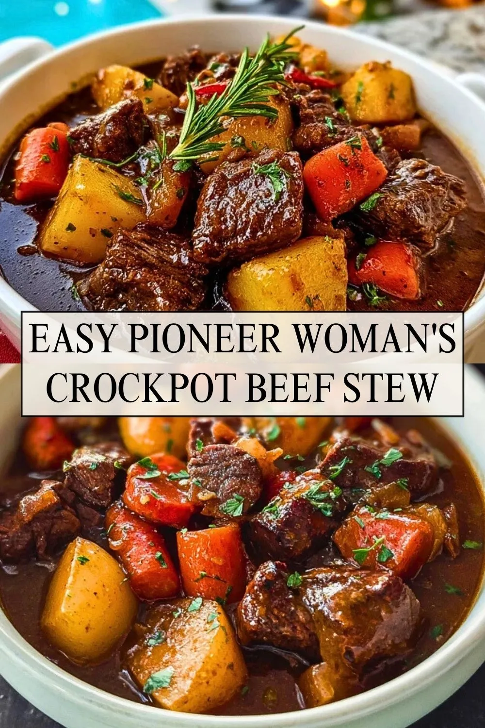 Easy Pioneer Woman's Crockpot Beef Stew - Pin 1