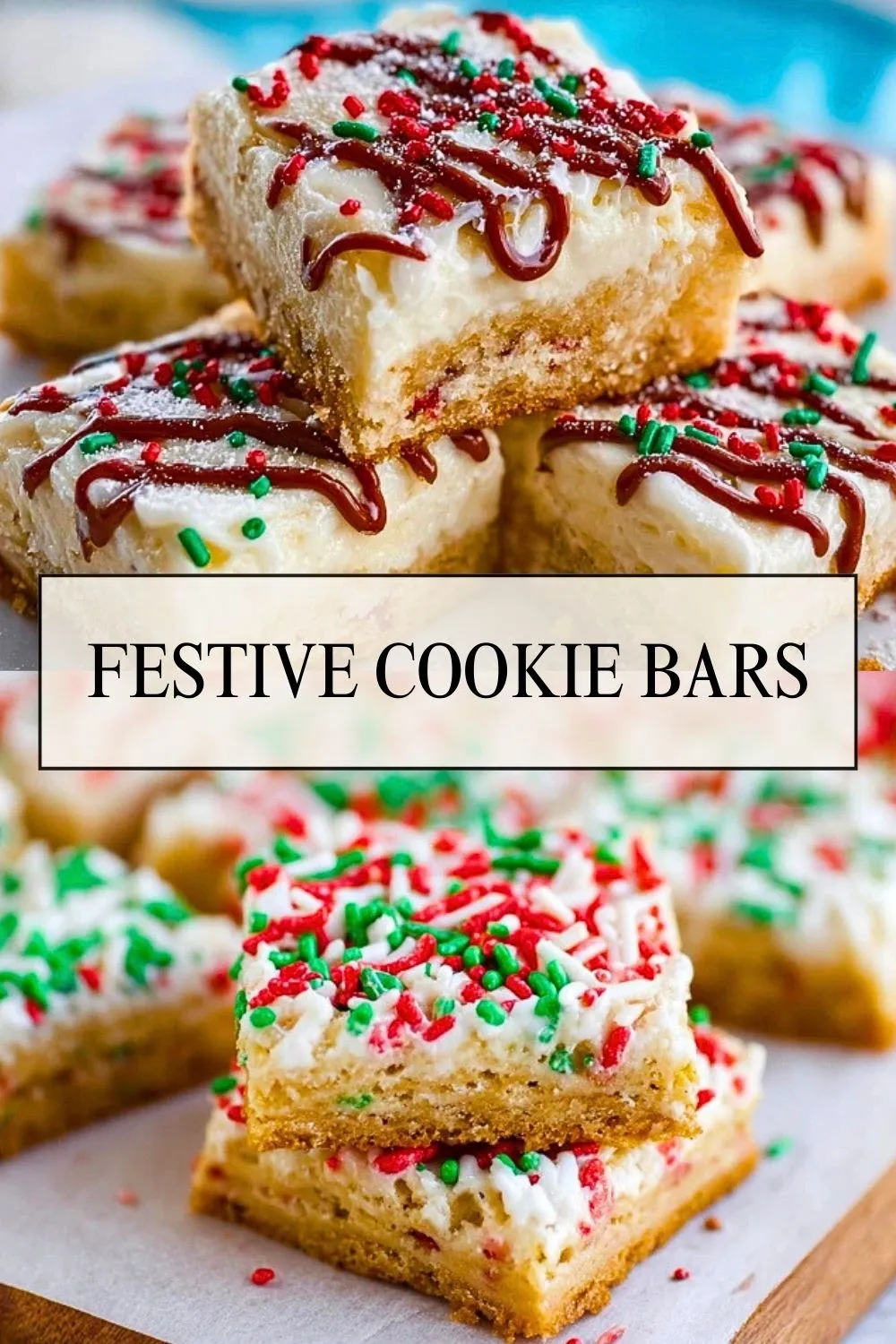 Festive Cookie Bars - Pin 1