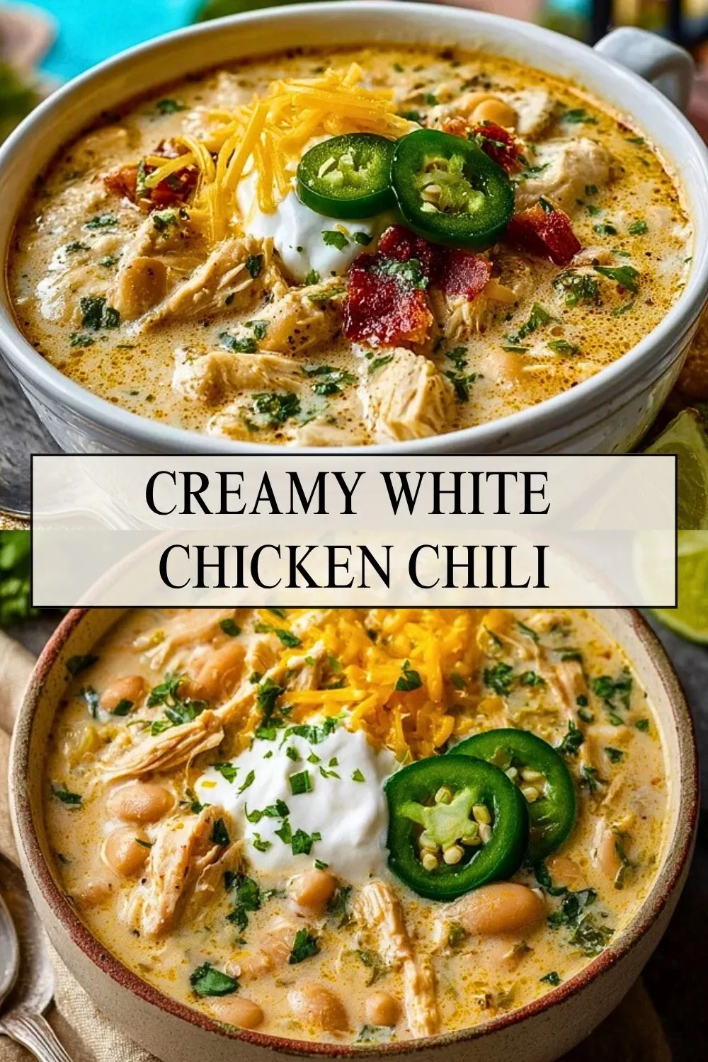 Creamy White Chicken Chili - Pin 1